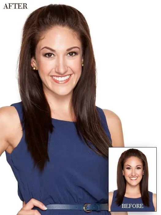 16" Straight HF Synthetic Hair Extensions Kit (8 Piece) | Clip In