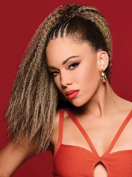 21" Crimped Pocket Pony | Synthetic Hairpiece