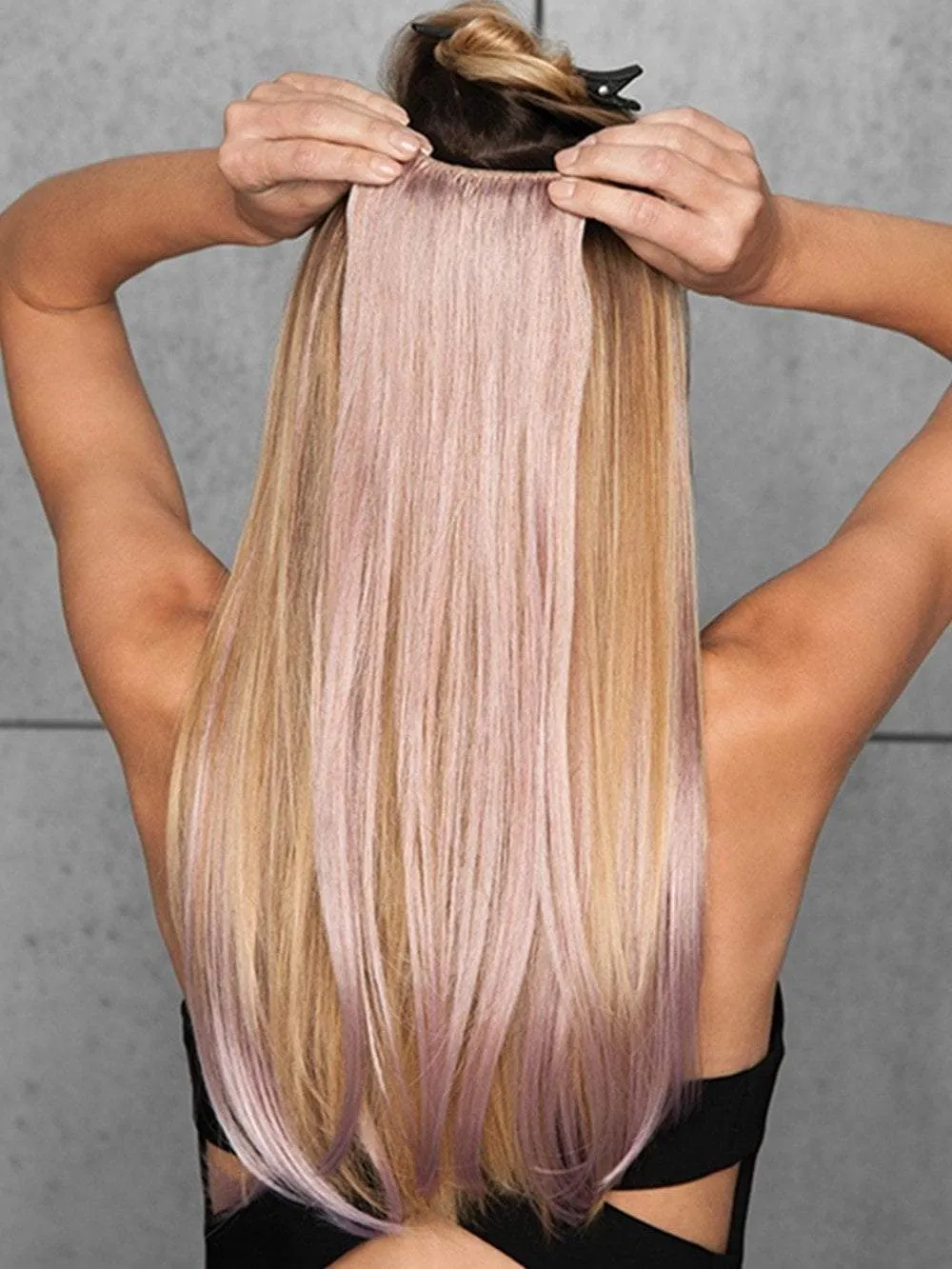 23" Straight HF Synthetic Hair Extensions (6 Piece) | Clip In Color | CLOSEOUT