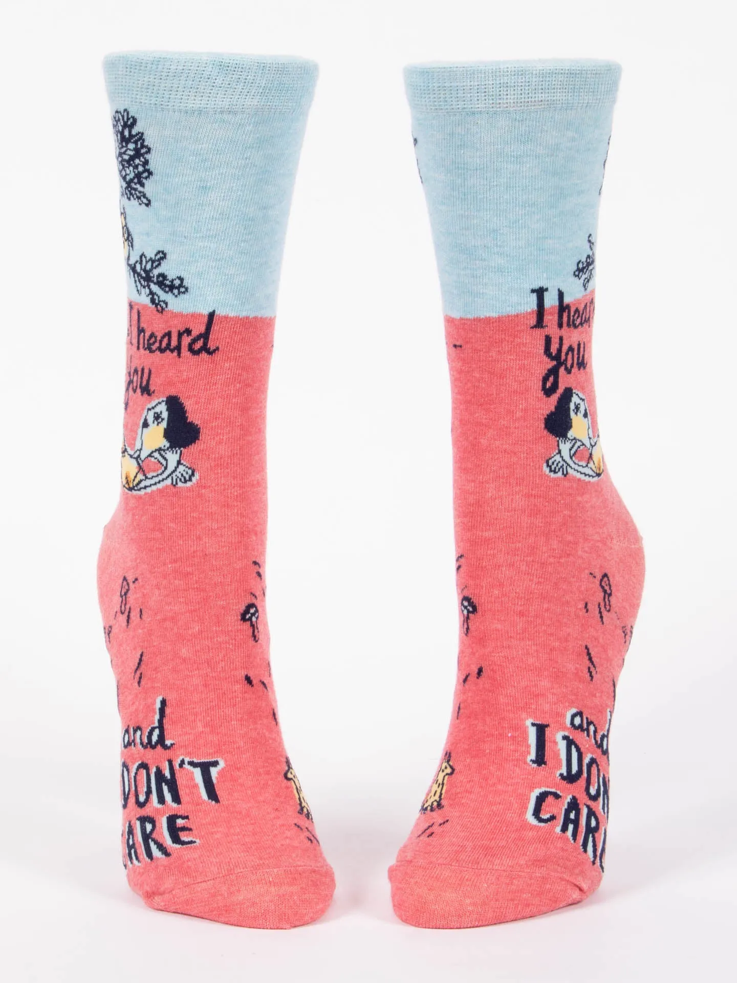 Blue Q Womens Crew Socks I Heard You And I Don't Care