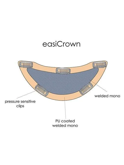 easiCrown HD 12" | HF Synthetic Hair Topper (Hand-Tied)