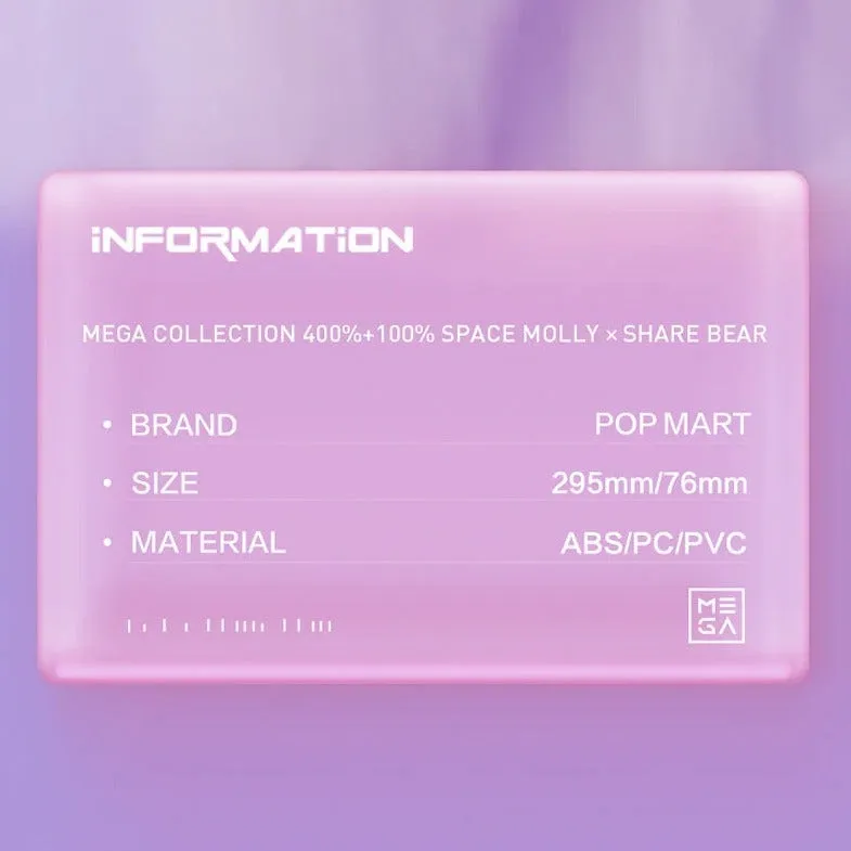 POPMART MEGA COLLECTION SPACE MOLLY CARE BEARS 400% 100% Share Bear